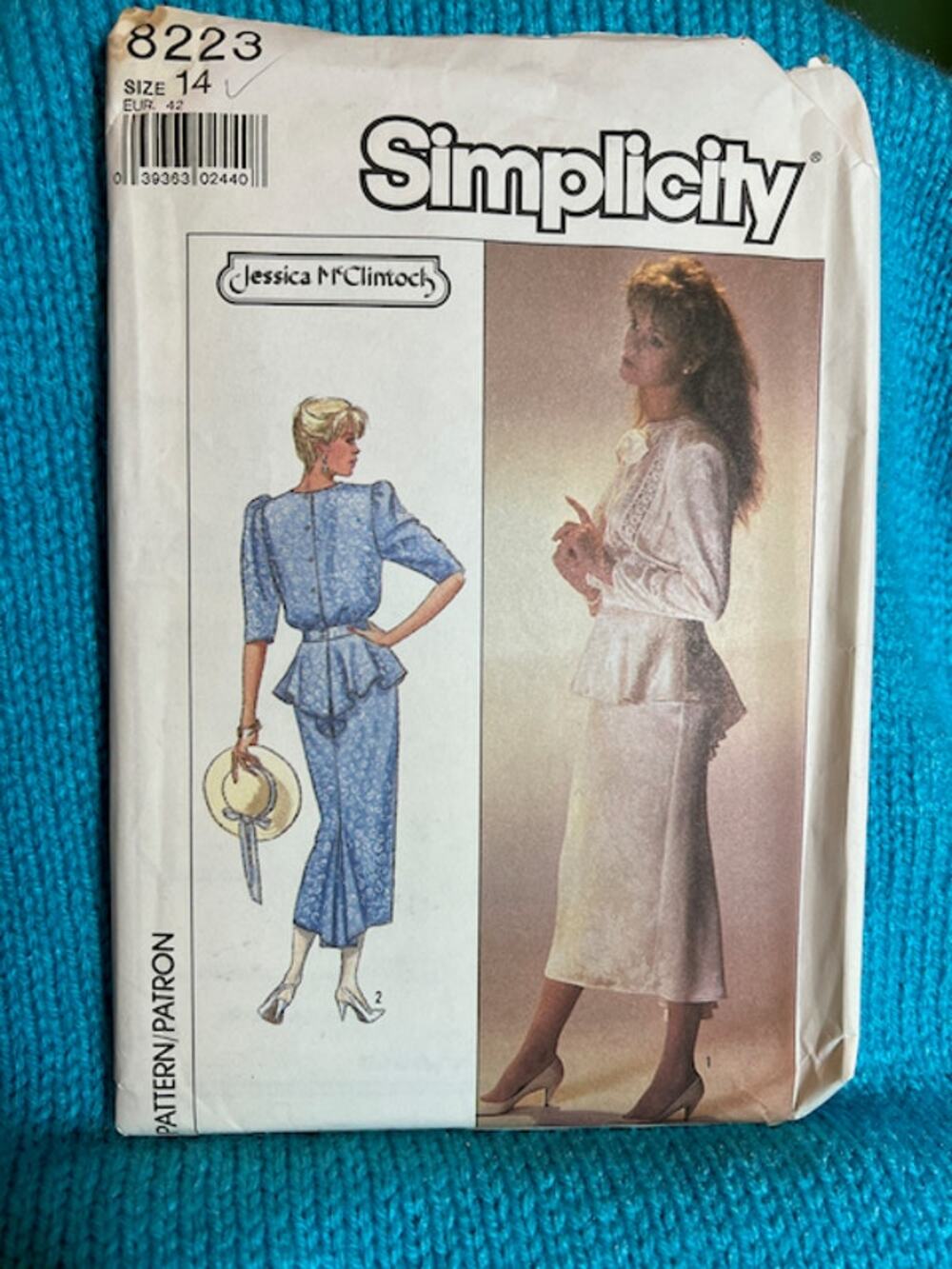 Simplicity sewing pattern  8223 blouson dress peplum maxi